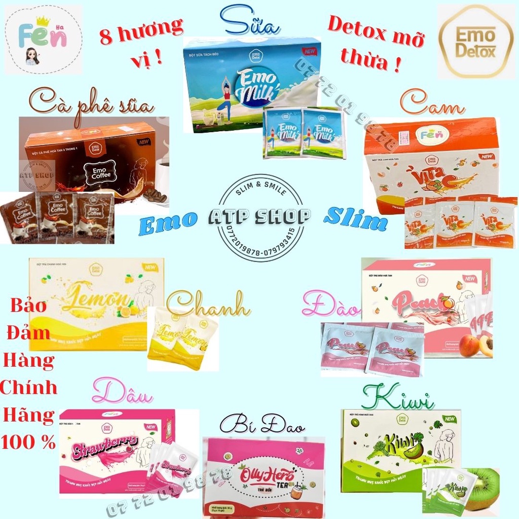 [FreeShip] NƯỚC UỐNG EMOSLIM 8 Vị trái cây : tặng quà, free ship, giam can, Emo slim, collagen