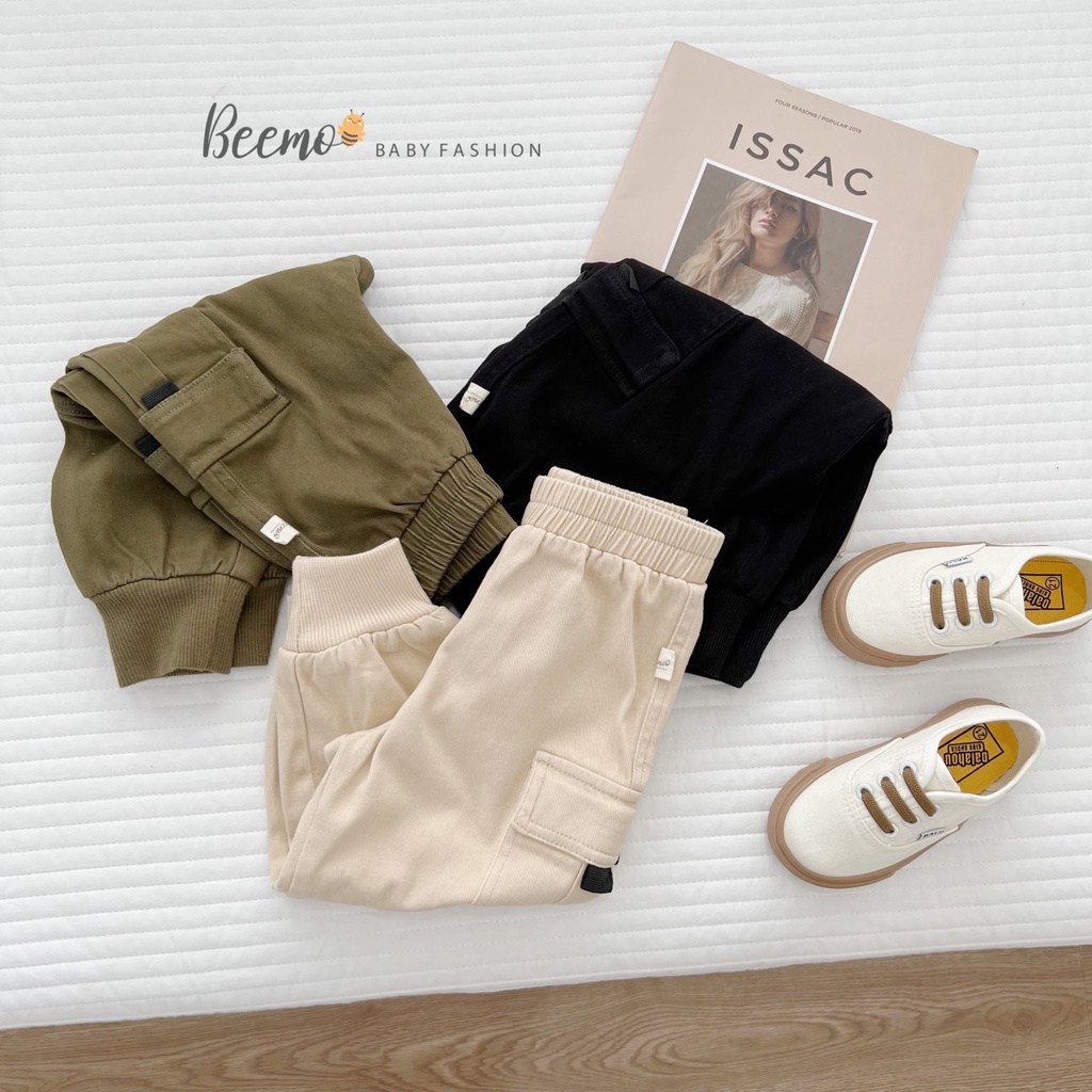 Quần kaki bé trai túi hộp cá tính, quần dài bé trai kaki túi hộp Beemo