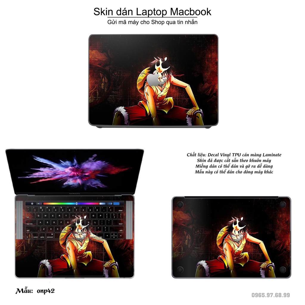 Skin dán Macbook mẫu One Piece (đã cắt sẵn, inbox mã máy cho shop)