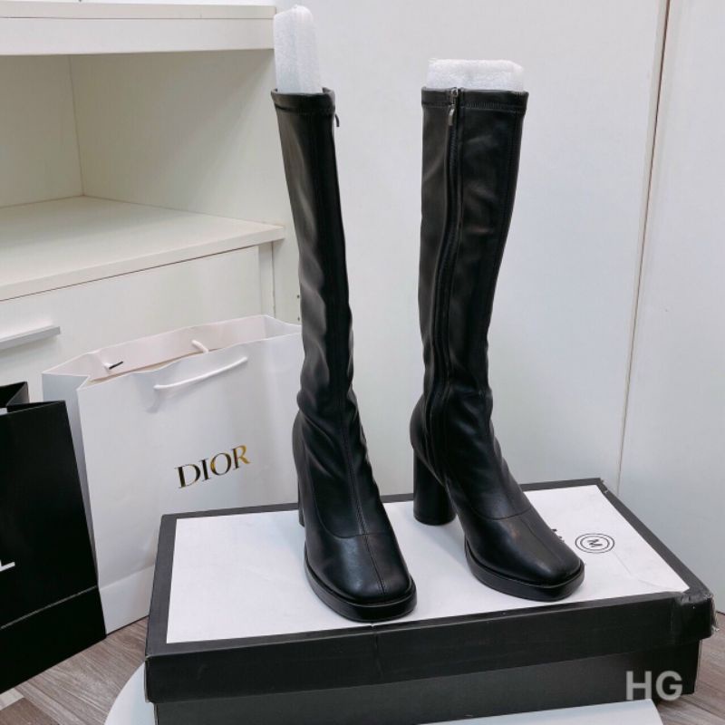 H(ẢNH THẬT) Boot Ống Gót Vát 9p Da Mềm Êm Fullbox Cao Cấp