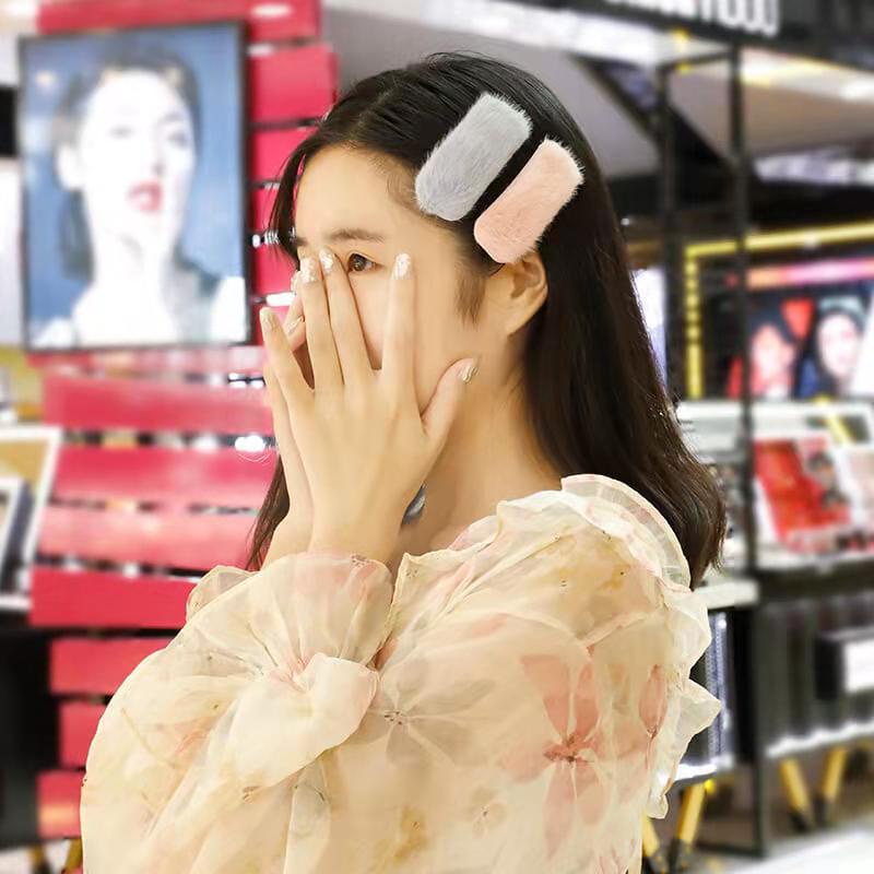 Kẹp tóc mái phối lông iLita - cặp bấm mái nữ đẹp vintage Hàn Quốc cute dễ thương xinh xắn hottrend 2023 (Combo 3)