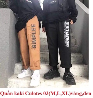 Quần kaki CULOTES form rộng Unisex - Ms03