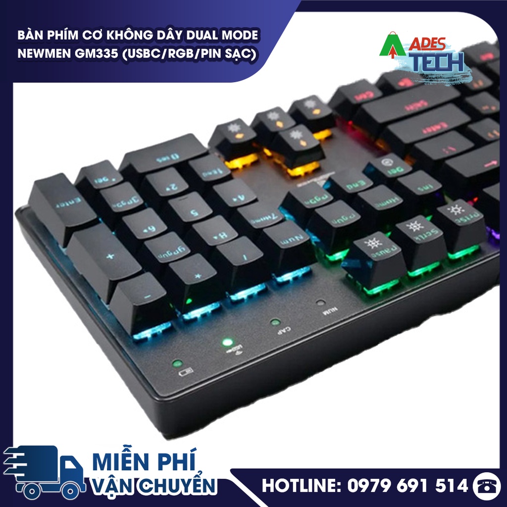 Bàn phím cơ không dây Dual Mode Newmen GM335  Hàng chính hãng