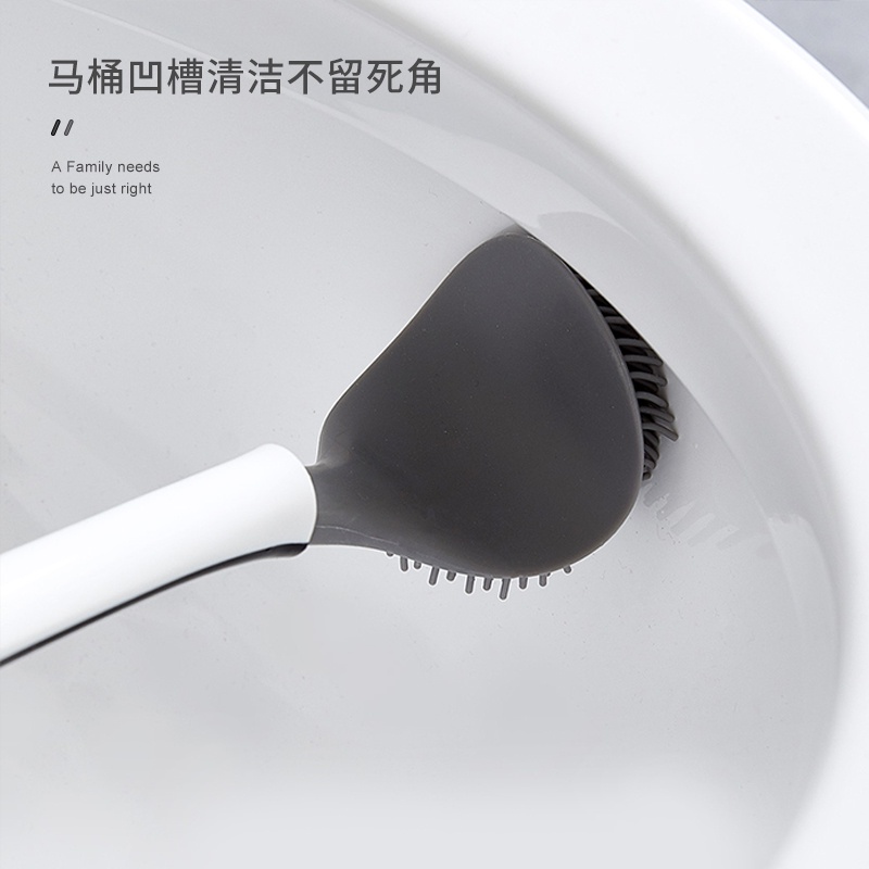 Chổi Cọ Nhà Vệ Sinh, Cây Cọ Toilet Bồn Cầu Bằng SiliCon Kiểu Mới Có Giá Đựng Dán Tường - Sạch Sẽ, Tiện Dụng