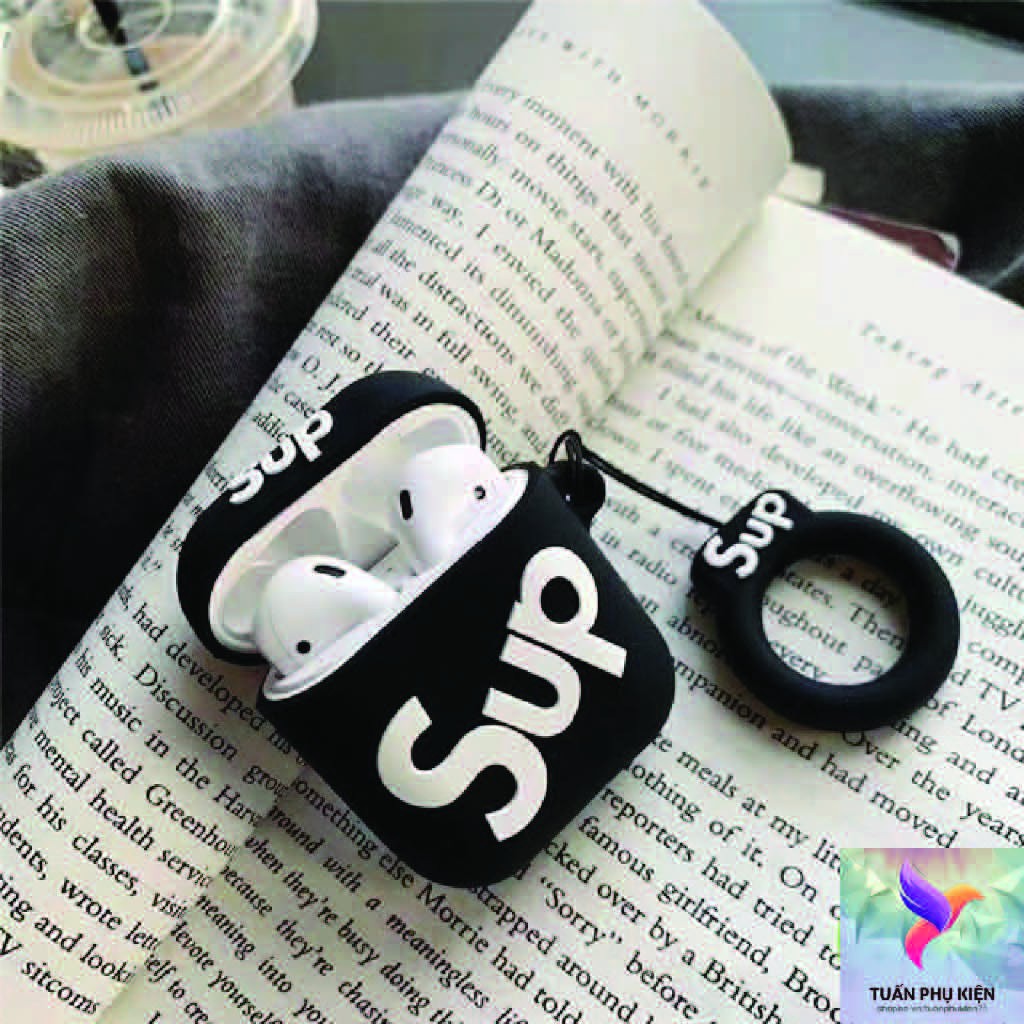 🔥 Case Ap 1/2 & Pro 🔥 Freeship 🔥 VỎ BỌC MODEL SUPREME ĐEN - Cho Tai Nghe Không Dây  - Tuanphukien75