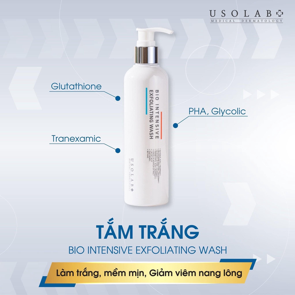 [Hàng Công Ty] Sữa Tắm Trắng Da, Tẩy Tế Bào Chết Usolab Bio Intensive Exfoliating Wash 250Ml