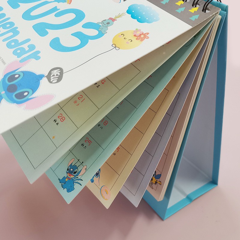 Lịch để bàn 2024 gáy lò xo bìa cứng có ghi chú kế hoạch tiện lợi, Lịch năm 2024 nhiều mẫu dễ thương