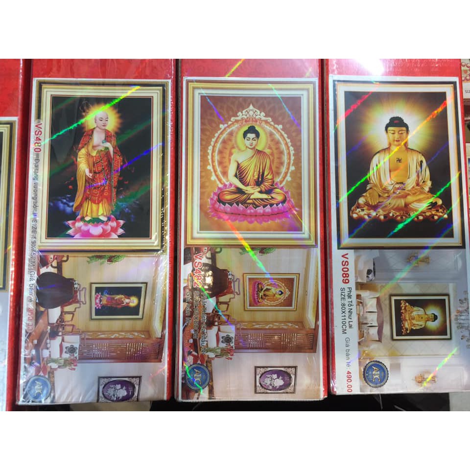 Tranh đính đá Thích ca mâu ni phật VS482 (80x60cm)- chưa đính đá