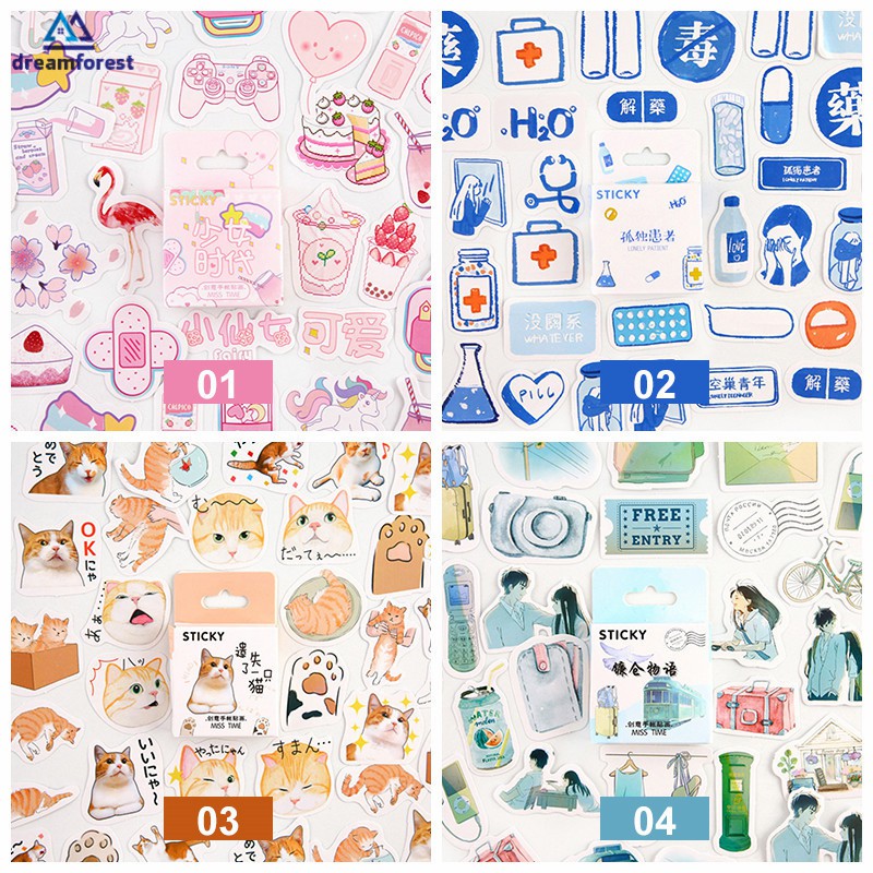 Set 46 miếng dán trang trí sổ tay album phong cách nữ tính | BigBuy360 - bigbuy360.vn