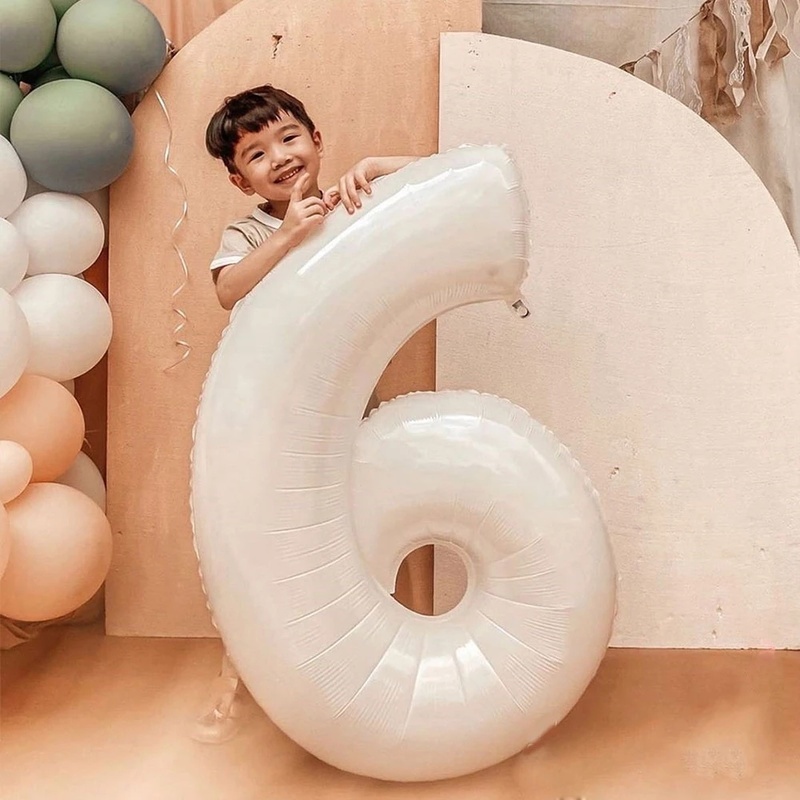 Bong Bóng Lá Nhôm Kỹ Thuật Số Màu Trắng 32 Inch Trang Trí Tiệc Sinh Nhật / Lễ Tốt Nghiệp / Sinh Nhật / Đám Cưới
