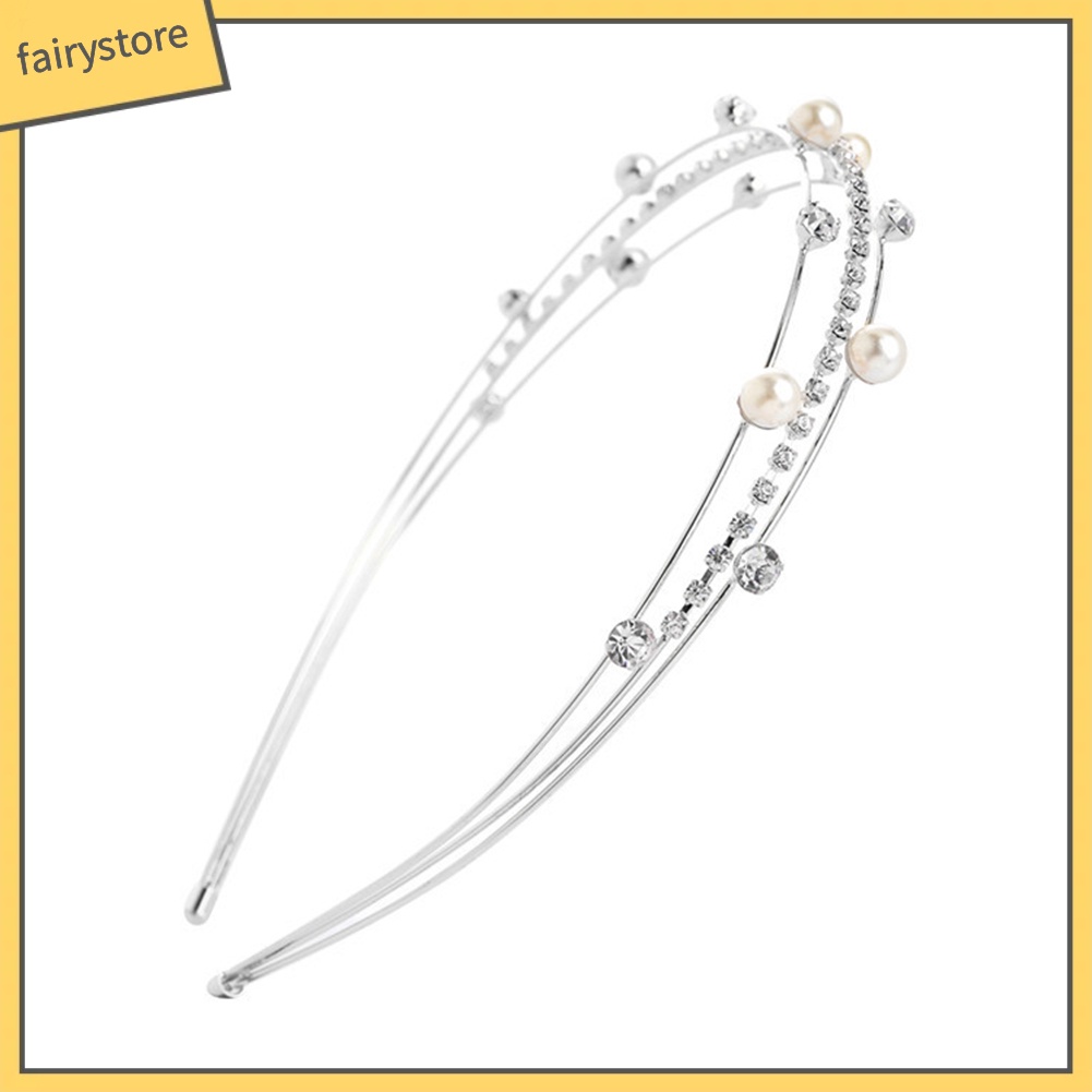 Băng Đô Cài Tóc Đính Hạt Giả Ngọc Trai