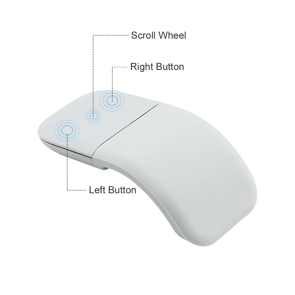 Chuột Không Dây Bluetooth Siêu Mỏng 1600dpi Cho Máy Tính