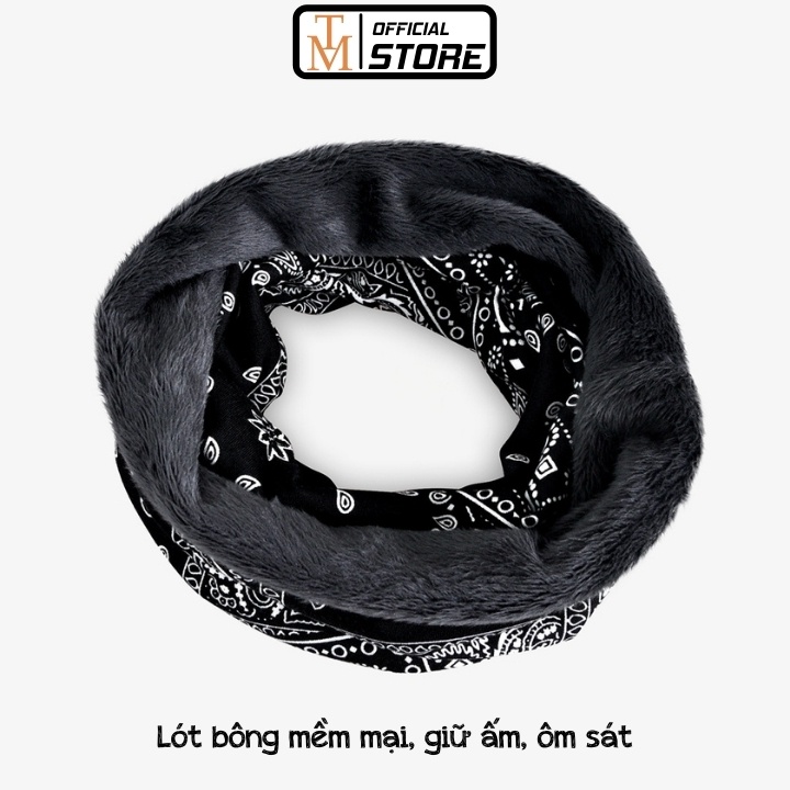 Mũ len xếp ly thổ cẩm lót lông trend Đông đa năng làm khẩu trang, băng đô, khăn quàng cổ MU21