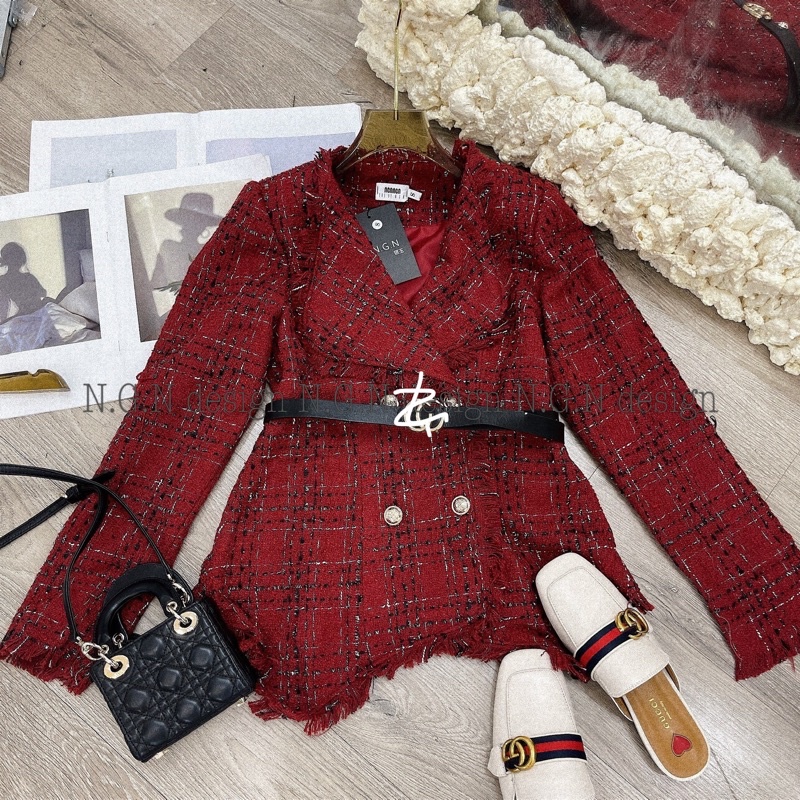 Áo dạ tweed cao cấp mẫu mới 2022 (TẶNG KÈM ĐAI)