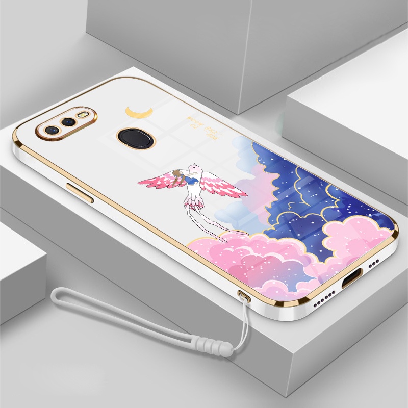 Ốp Điện Thoại Viền Dẻo Họa Tiết Hoạt Hình Dễ Thương Kèm Dây Đeo Cho oppo a5s a12 a7 a31 F9