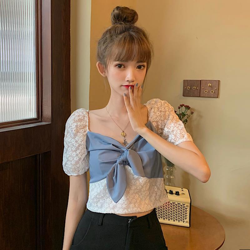 Áo Sơ Mi Phối Ren Kiểu Hàn Quốc Thời Trang Mùa Hè 2020 Cho Nữ