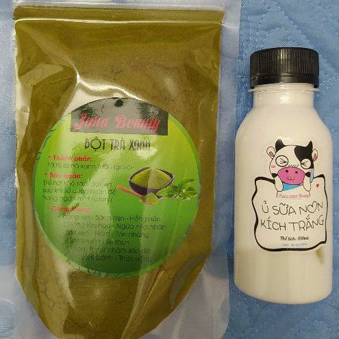 [RẺ VÔ ĐỊCH]Combo Ủ Sữa Non Kích Trắng&Bột Trà Xanh Face Và Body Cô Đặc 100ML Handmade | BigBuy360 - bigbuy360.vn
