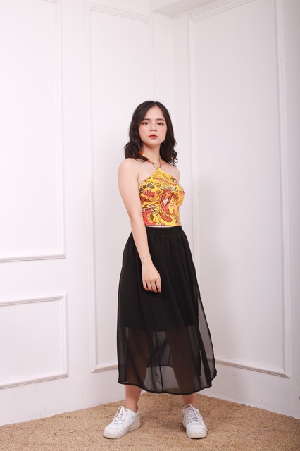 ĐỒ ĐI BIỂN /ĐI CHƠI - BRALETY TOP - YẾM BUỘC CỔ BÔNG HOA - A0039
