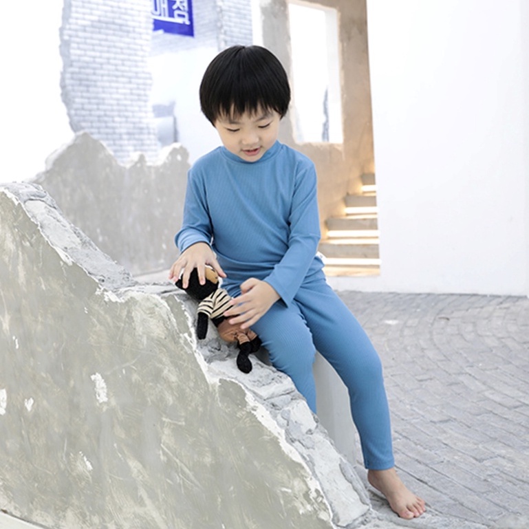 [MINKYMOM QC] Bộ Dài Tay Cổ 3p Thun Tăm Co Dãn Dày Dặn Mùa Thu Đông Cho Bé Minky Mom Quảng Châu