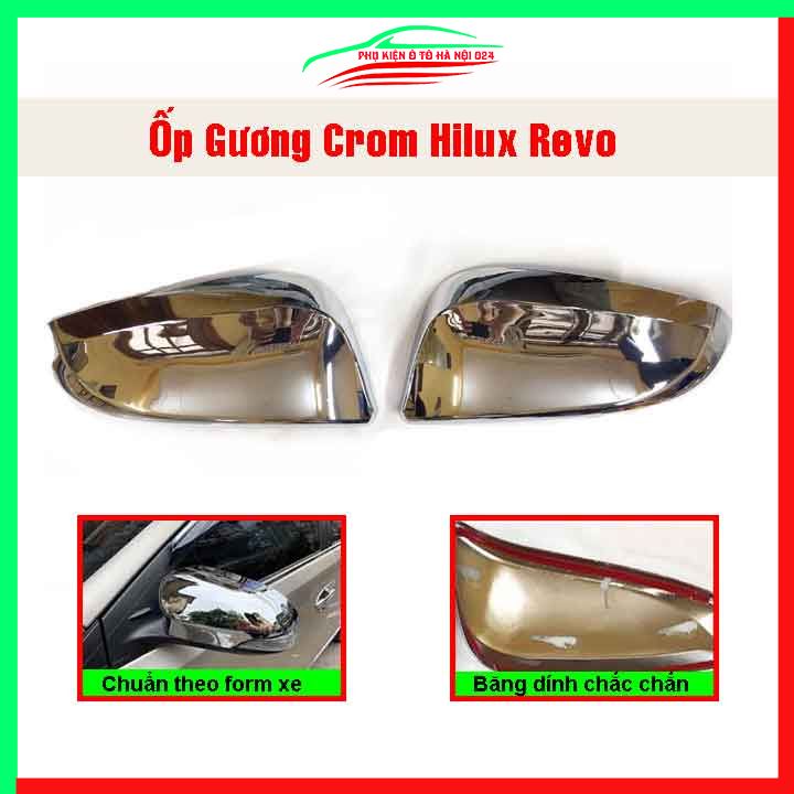 Ốp gương chiếu hậu Hilux Revo mạ crom bảo vệ chống trầy trang trí làm đẹp xe