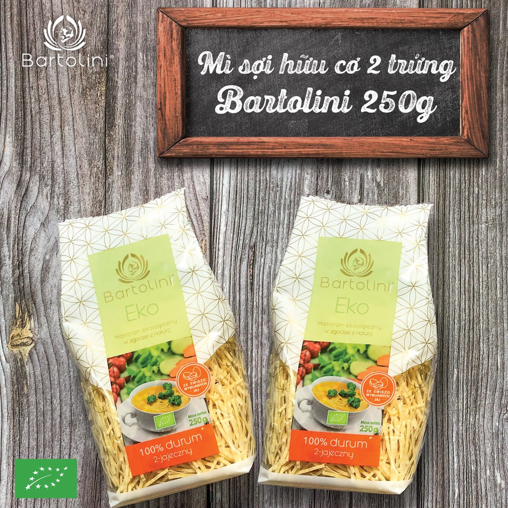 Mì sợi 2 trứng Medium Cut hữu cơ Bartolini 250g