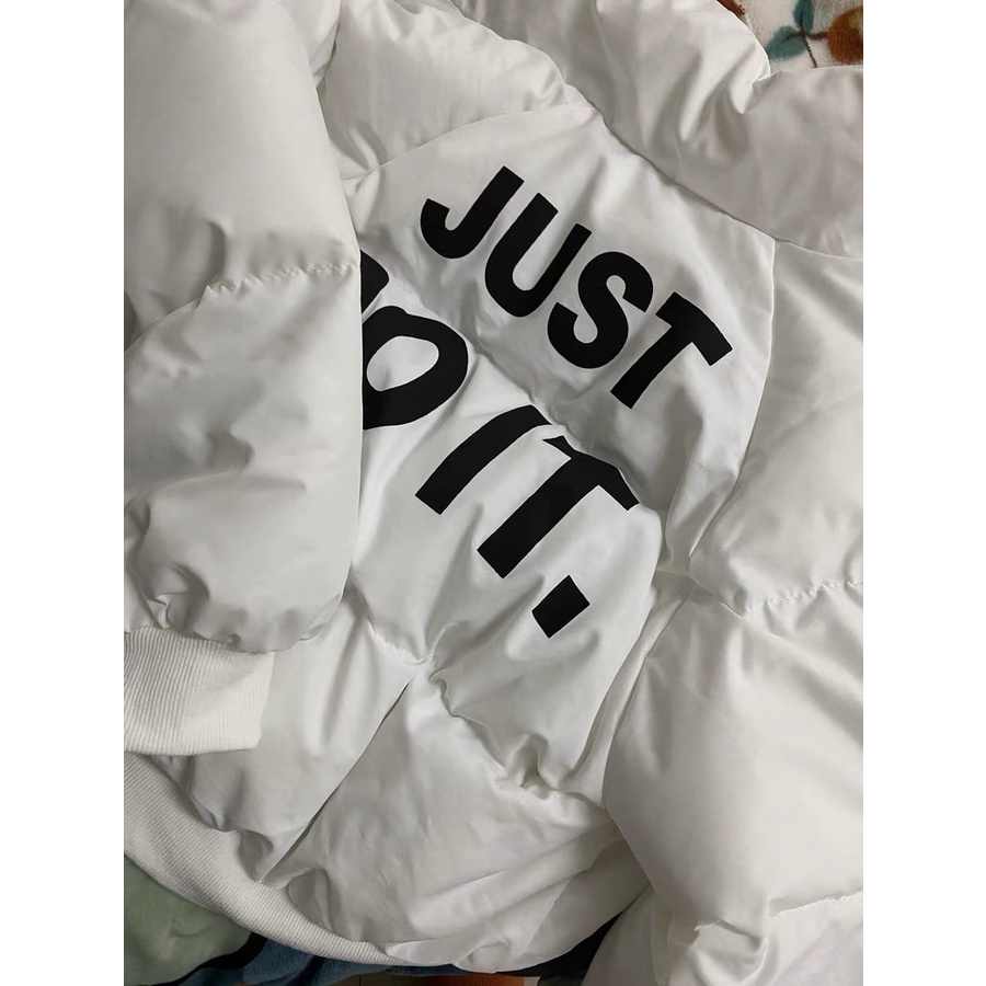 Áo khoác bông cotton oversize chữ in phía sau phong cách hiphop