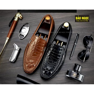 {DA BÒ LOẠI 1} Giày lười nam da bò dập vân cá sấu thời trang ✅ Giày da nam cao cấp 🎁 Bảo hành nổ da 12 tháng✅ Mã K1566