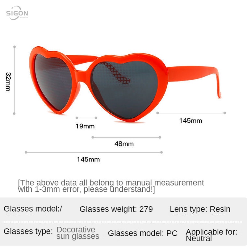 Kính mát hình trái tim thời trang cho nữ
