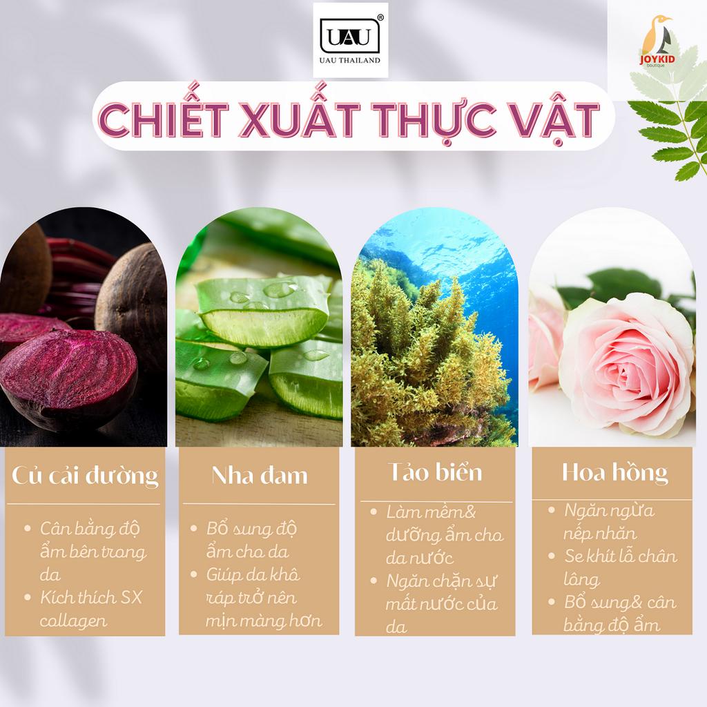 Mặt nạ UAU Mask Thái Lan dưỡng da, giúp da trắng sáng, giảm nếp nhăn, xoá mờ thâm nám 10 miếng/hộp