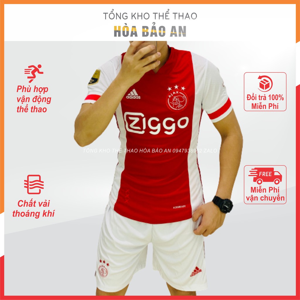 Áo Đấu Ajax Amsterdam Sân nhà sân nhà màu đỏ mùa 2020/2021 cao cấp bản thái