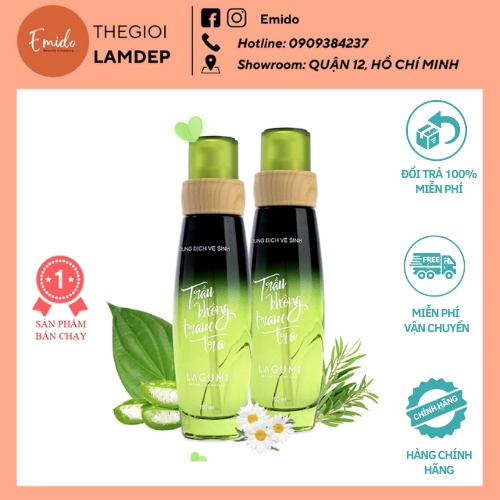 CHÍNH HÃNG |  Combo 2 chai Dung dịch vệ sinh phụ nữ Lagumi Trầu Không Tràm Trà 100% thiên nhiên-An toàn Mẹ Bầu