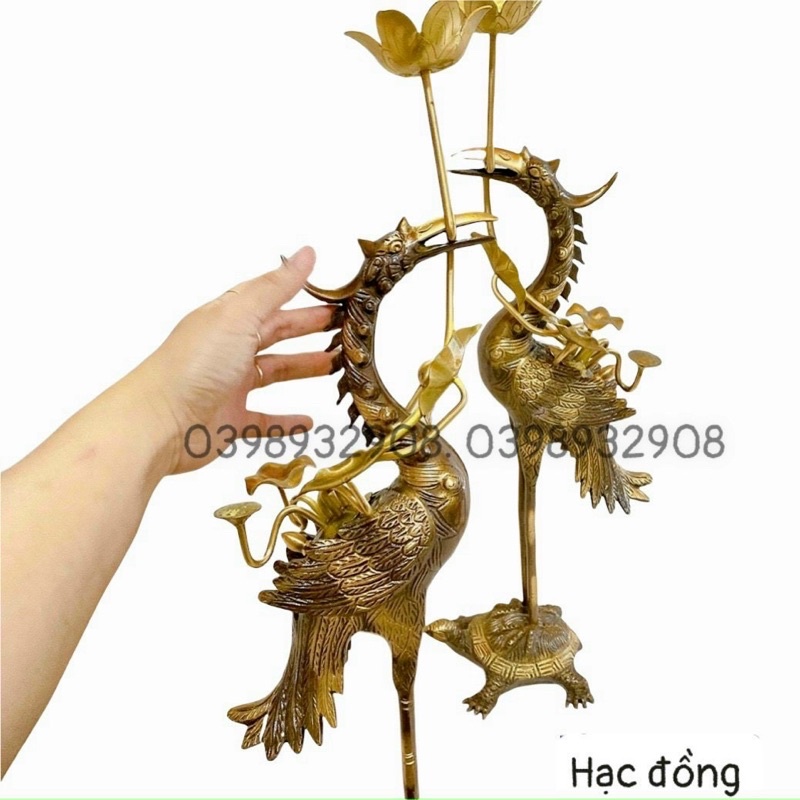 HẠC ĐỒNG CAO 62 CM LÀM BẰNG ĐỒNG