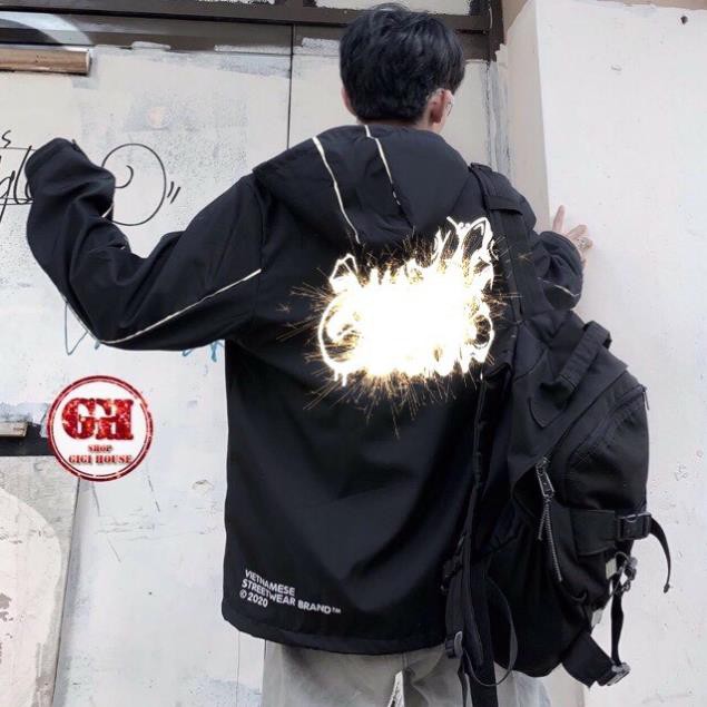 FREESHIP 50K - Áo Khoác Dù Nón Sọc Trắng ZIPU JACKET Unisex Nam, Nữ-AKDHIGHCLUBNON ༴