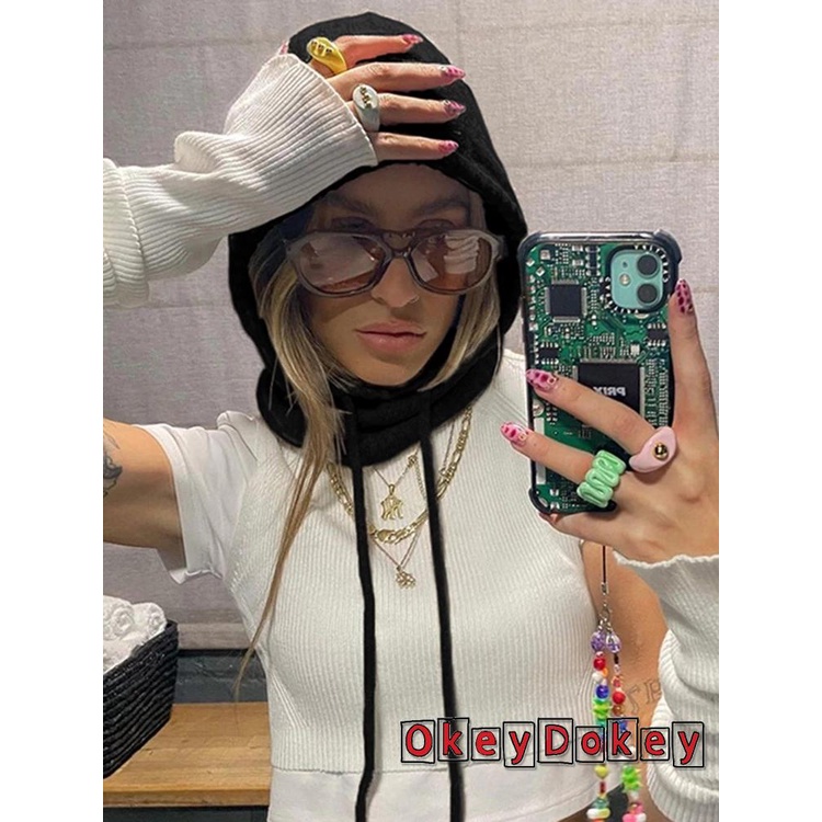 Mũ beanie Trùm Đầu Kiêm Khăn Choàng Cổ Giữ Ấm Mùa Đông Cho Nữ