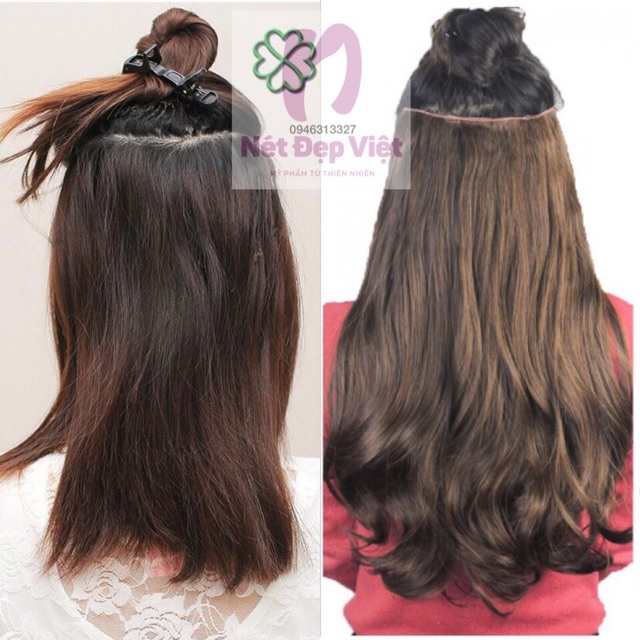 Tóc Giả Kẹp Thả Xoăn Bằng Sợi Tơ Nhân Tạo