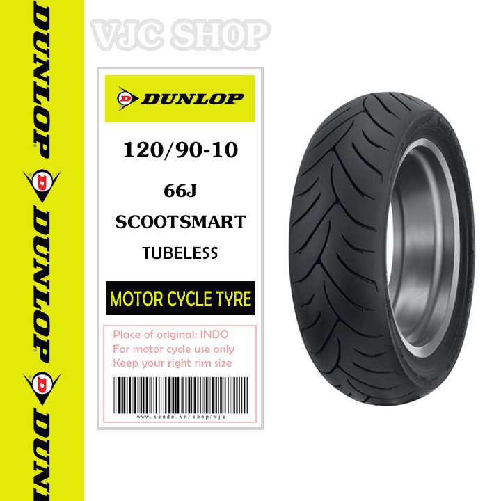 Vỏ ( Lốp ) xe máy Dunlop SCOOTSMART 120/90-10 MC 66J TL _ Lốp Trung Thành