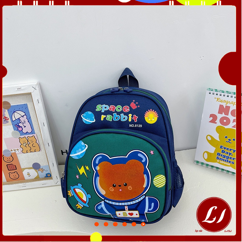 Balo MẪU GIÁO SPACE 2 ngăn tiện lợi cho bé, cặp sách trẻ em mầm non đi học từ 2 – 5 tuổi