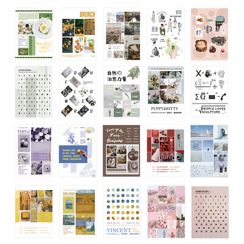 Bộ 20 Sticker Dán Trang Trí Sổ Tay DIY