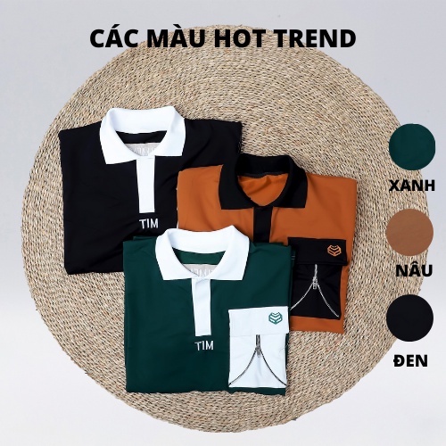 Áo Polo Oversize Unisex TIM FASHION - Áo Thun Có Cổ Tay Lỡ, Form Rộng Nam Nữ 08.