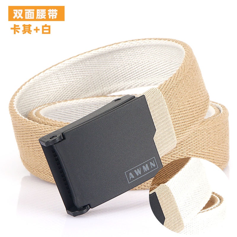 Thắt Lưng Nylon Khóa Nhựa Hai Mặt Không Có Kim Loại Màu Sắc Dành Cho Nam Nữ