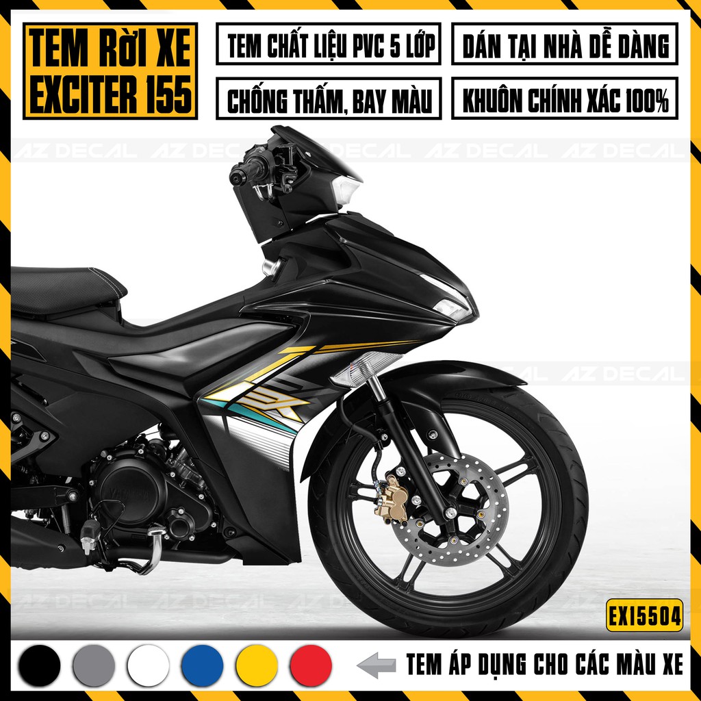 Tem Exciter 155 Mẫu Cách Điệu | EX15504 | Tem Rời Chất Liệu Decal PVC Chống Nước, Chống Bay Màu