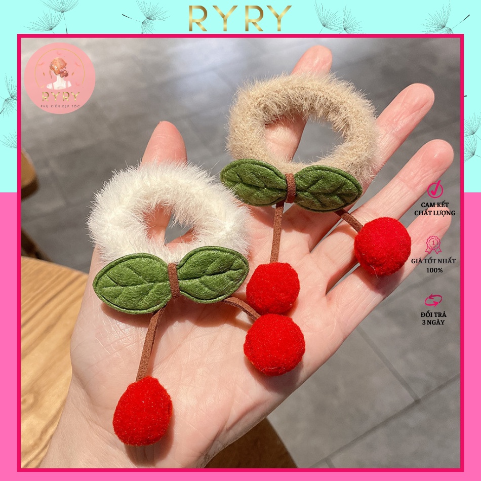Dây Cột Tóc Cho Bé Chùm Cherry Xinh Xắn