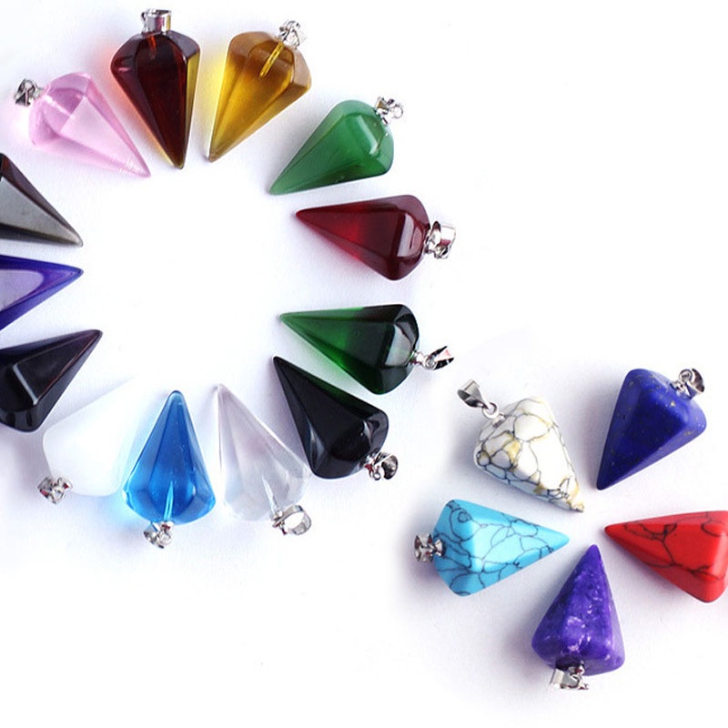 1 mặt dây chuyền đá bóng loáng hình lục giác thời trang