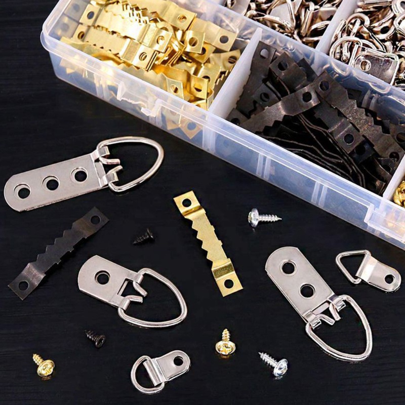 Set 415 Móc Treo Ảnh Kèm Ốc Vít Hình Chữ D Chịu Lực Tốt