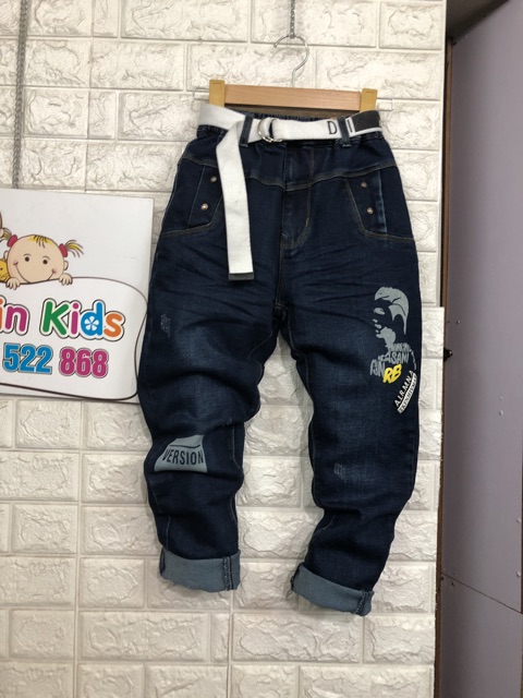 Combo Quần jean bigsize cho bé SB xanh than cực chất sz 30-50kg