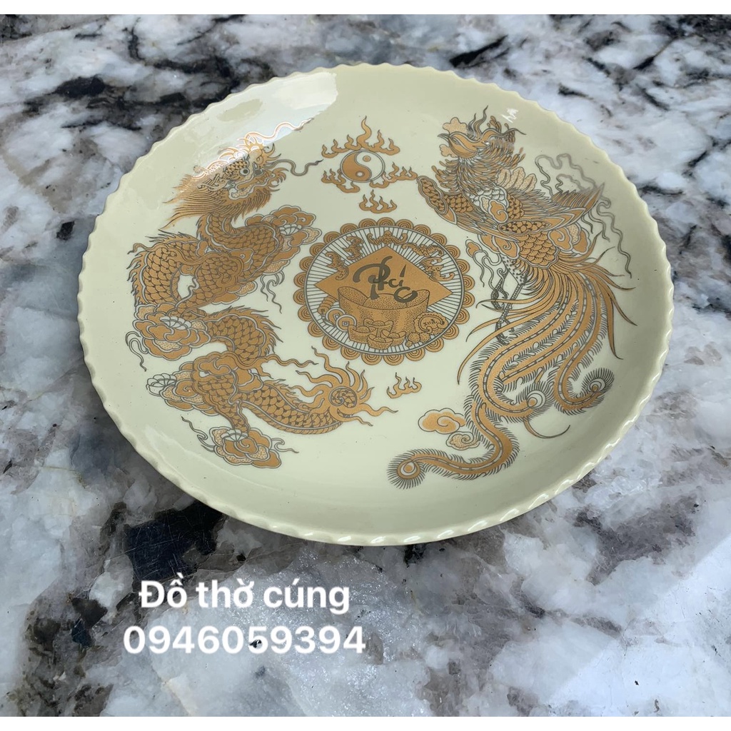 ( Loại đẹp ) Mâm ngủ quả màu vàng kim/ mâm bồng màu vàng/ đĩa vàng có chân