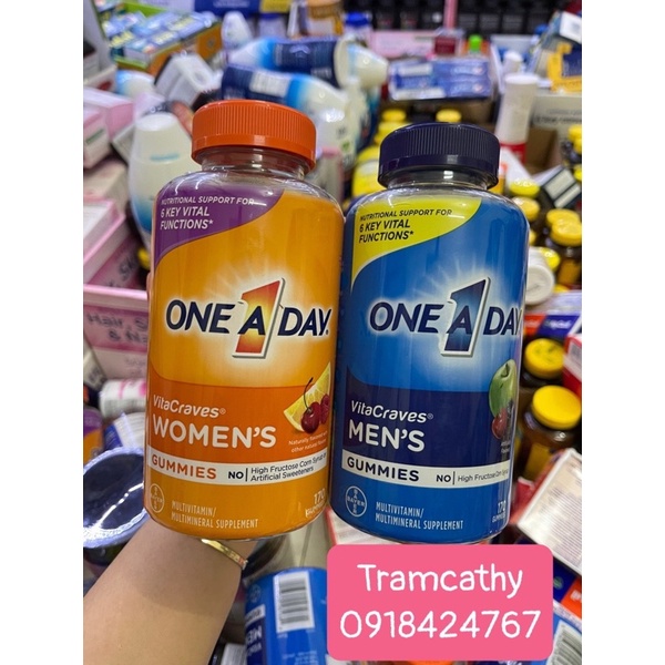Kẹo One a Day Women Vitacraves Gummies tăng cường sức đề kháng, giả m câ n cho nữ