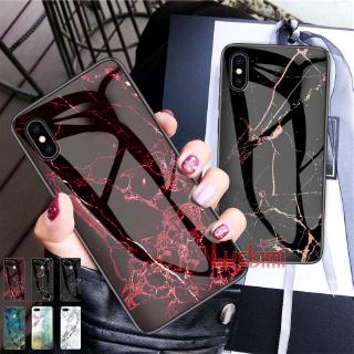 Ốp điện thoại cường lực họa tiết vân đá cho IPhone 6 7 8 Plus X XS XR XS Max