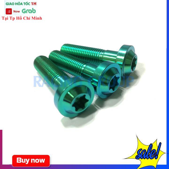 Ốc 10li60 GR5 Gắn Xe Máy Đầu Dù Có Gờ Màu Lục Bảo (Giá 1 Con)