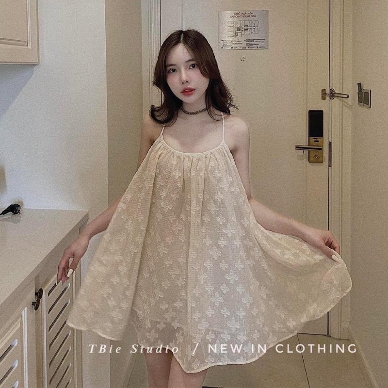 TBS | váy 2s xoè hoa nổi